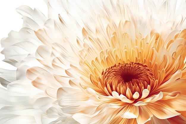 Beautiful chrysanthemum closeup on a white background