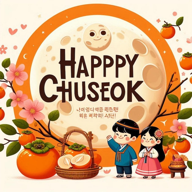 Photo beautiful chuseok background in flat style