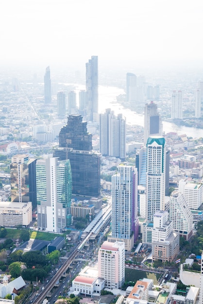 Beautiful cityscape with architecture and building in Bangkok Thailand skyline