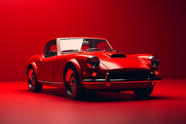 Beautiful classic 3d red car render