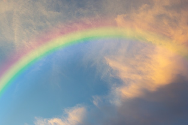 Beautiful Classic Rainbow Across In The Blue Sky After The Rain