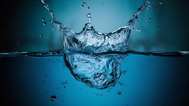 Beautiful clean water splash on dark background