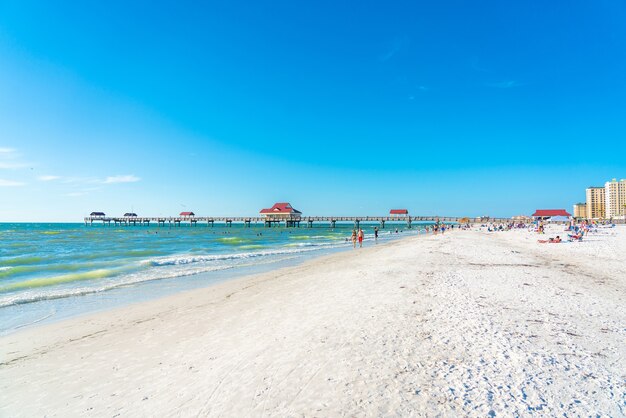 Beautiful clearwater beach with white sand in florida usa