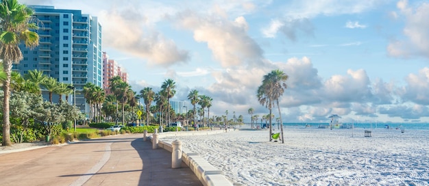 Beautiful clearwater beach with white sand in florida usa