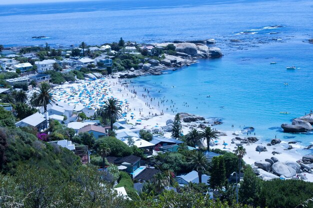 The beautiful clifton beatch at camps bay in cape town south africa