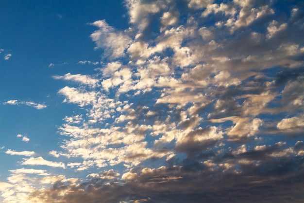 beautiful clouds on blue sky during sunset