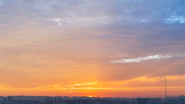 Beautiful clouds at sunset in summer