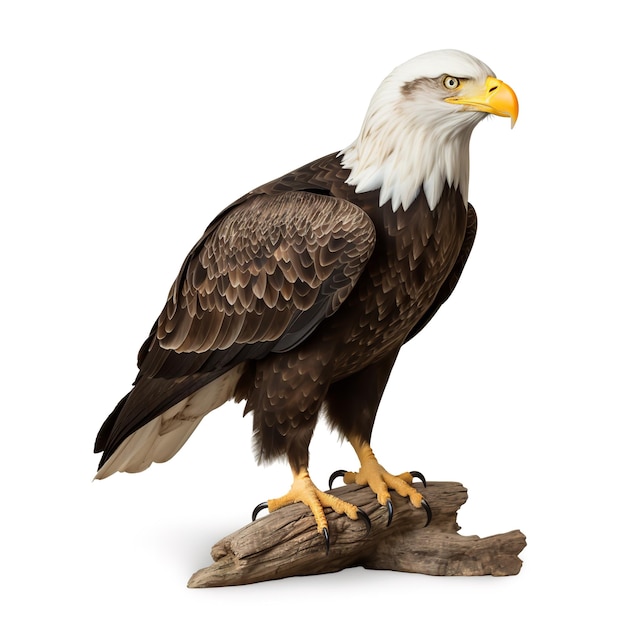 Beautiful Coast Bald Eagle isolated on white background