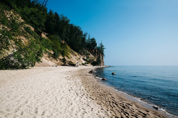 Beautiful coast of the Baltic Sea. Gdynia, Poland. Natural background