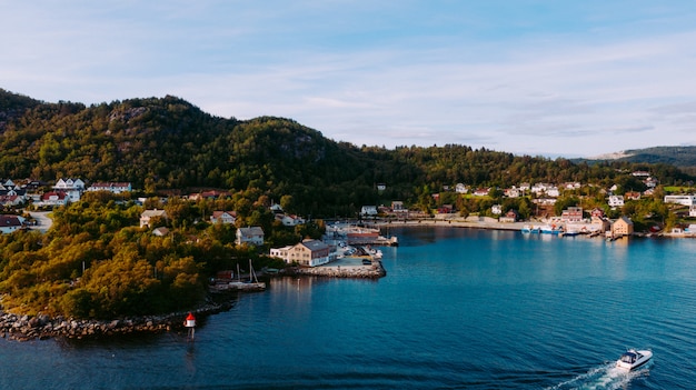 Beautiful coastline blue water in Stavanger Norway