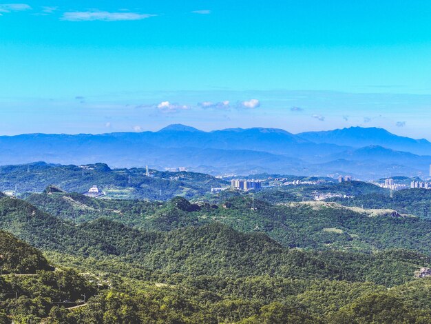 Beautiful color mountains and sky landscape.