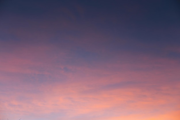 Beautiful colored blue pink sky at sunset Natural colors