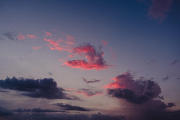 Beautiful colored cloudy evening sky Abstract sky background