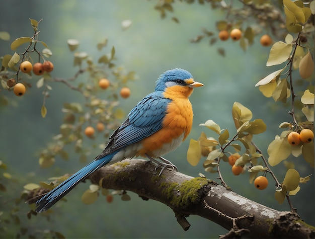 Beautiful colorful bird ai generated