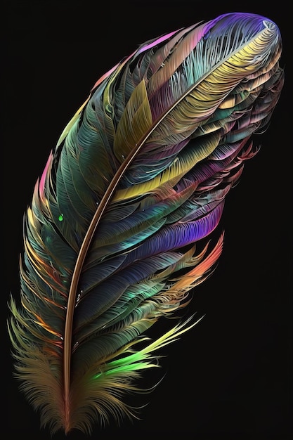 Beautiful colorful bird feather