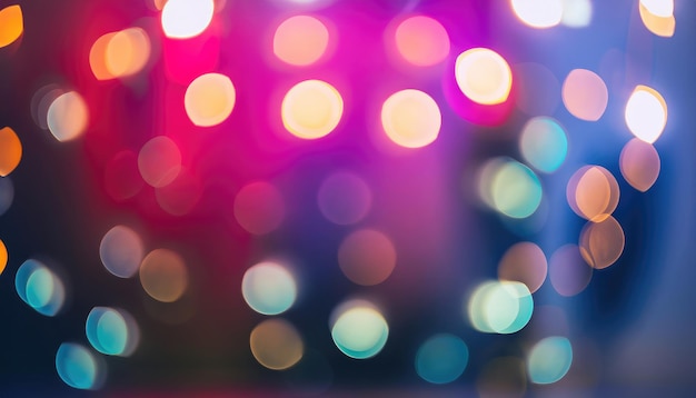 Beautiful colorful bokeh blurred background with defocused lights