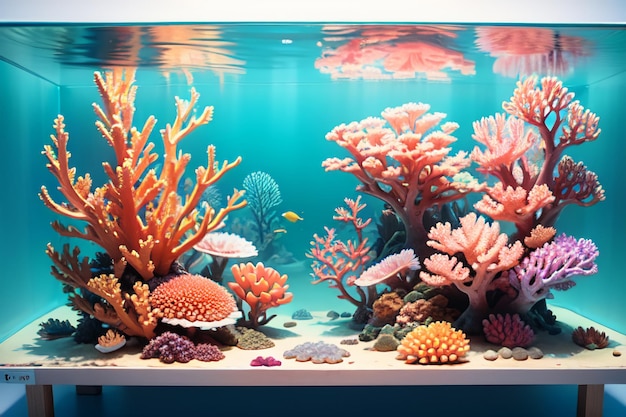 Beautiful colorful coral is the underwater world ecosystem fish habitat wallpaper background