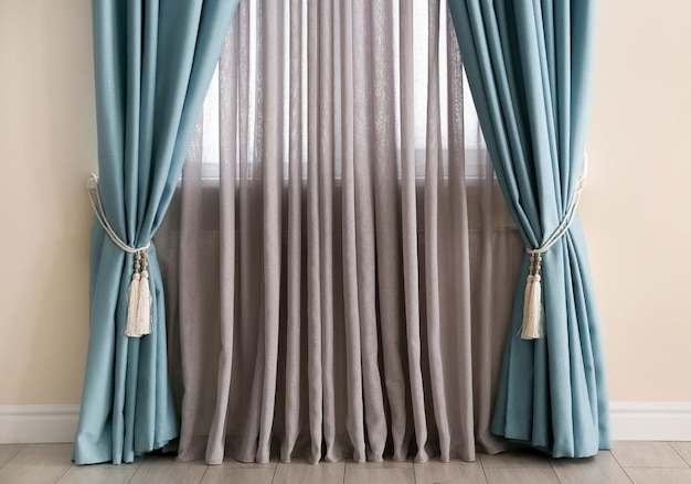 Beautiful colorful curtains in room