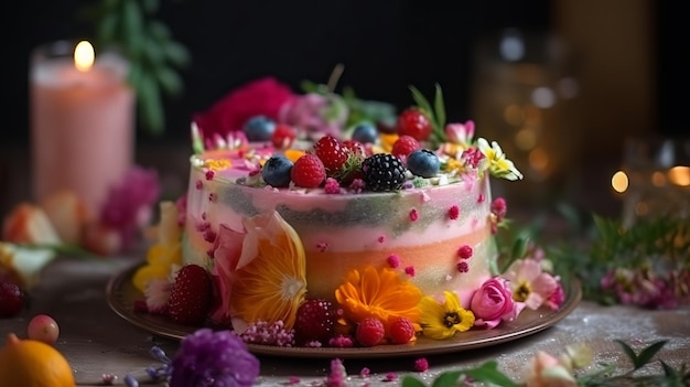 Beautiful Colorful Feminine Cake