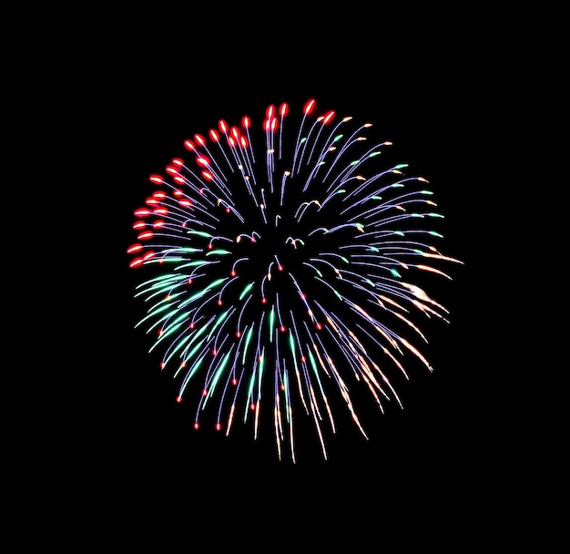 Beautiful colorful fireworks exploding in the night sky