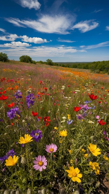 Beautiful colorful flower field 1