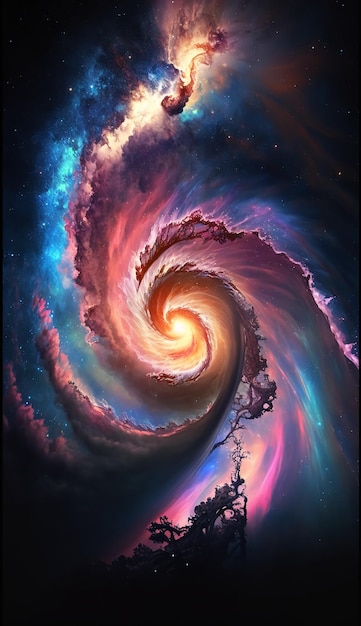 Beautiful colorful galaxy background illustrationGenerative AI