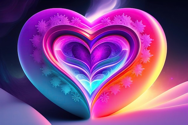 beautiful colorful ice hearts background