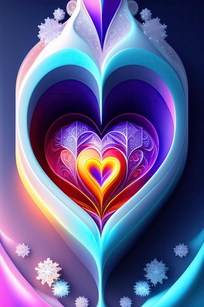 a beautiful colorful ice hearts background