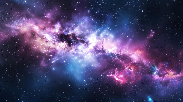 Beautiful colorful image of galaxy nebula stars and space AI Generated