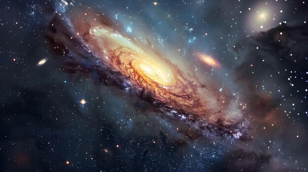 Beautiful colorful image of galaxy nebula stars and space AI Generated