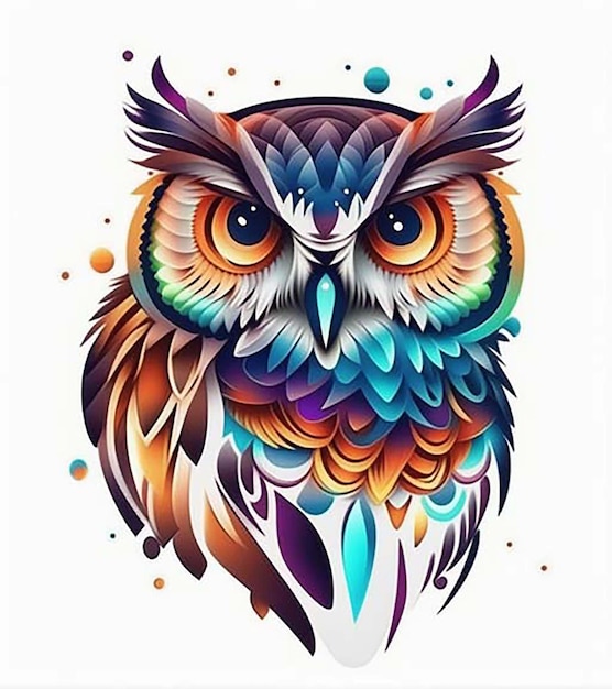 Beautiful And Colorful owl mandala design