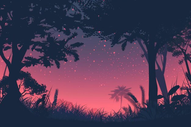 Beautiful colorful sky illustration anime landscape