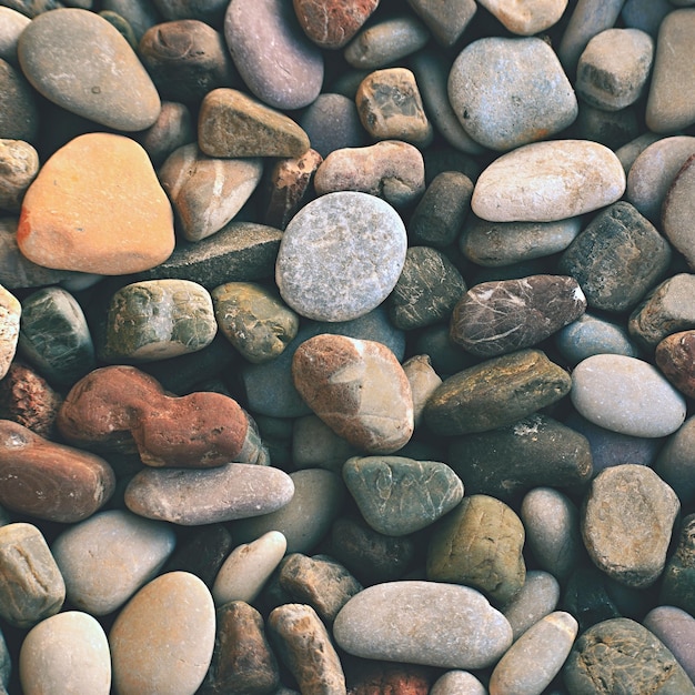 Beautiful colorful stones by the sea on the beach