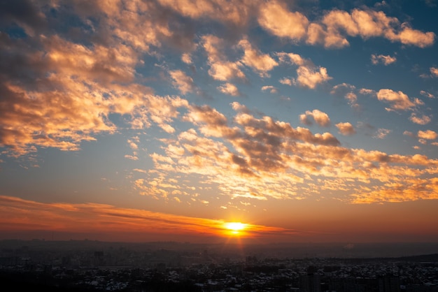 Beautiful colourful sunset Landscape of sunrise