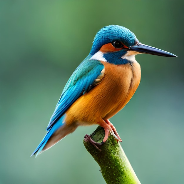 Beautiful common kingfisher seating for catching fish into water AI Generated