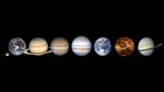 Photo a beautiful composite of the planets in our solar system