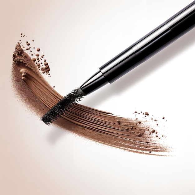 Photo beautiful cosmetic eyebrow pencil isolated on brown background