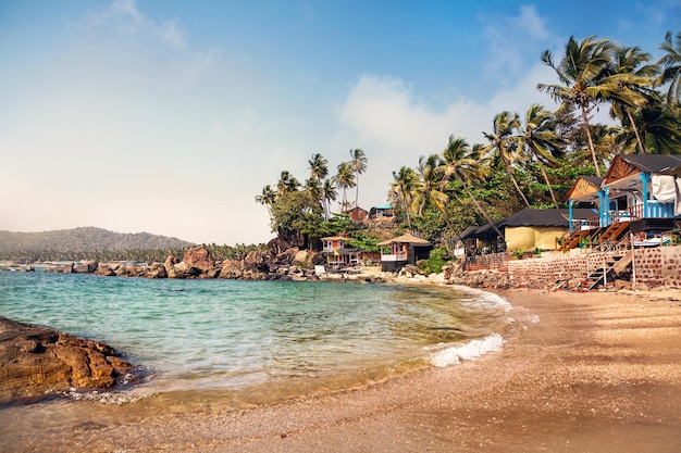 Beautiful cottages at Goa beach