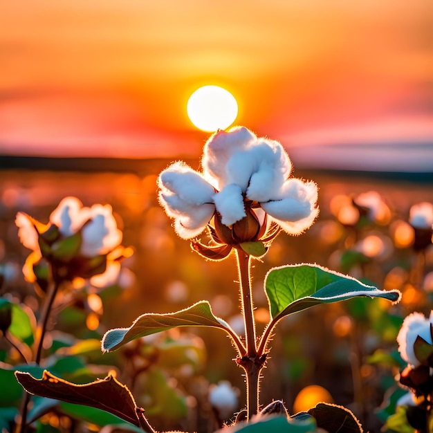 Beautiful Cotton Plant Close Up Image