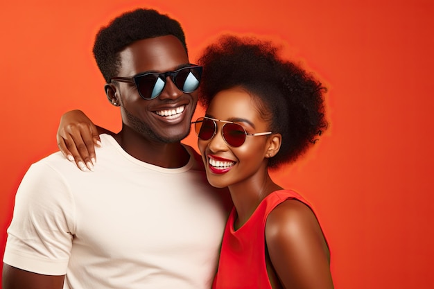 beautiful couple feeling happy on summer vacation