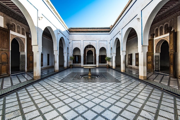 Beautiful courtyard in Bahia PalaceMorocco