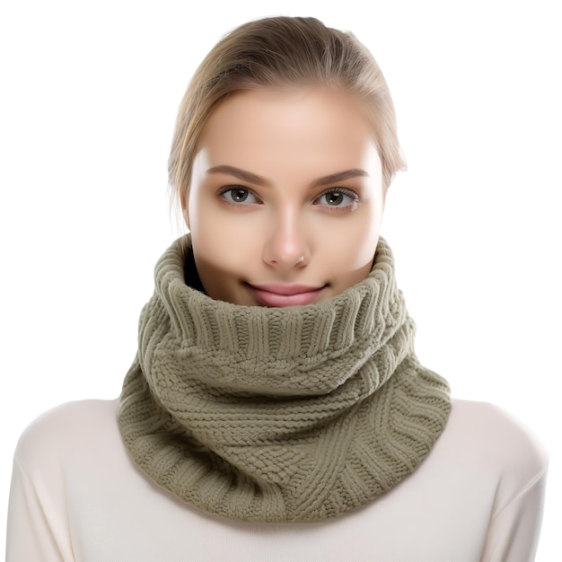 Beautiful Cowl Scarf isolated on white background