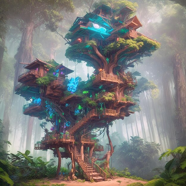 Beautiful creative handmade tree house