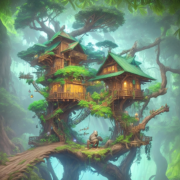 Beautiful creative handmade tree house