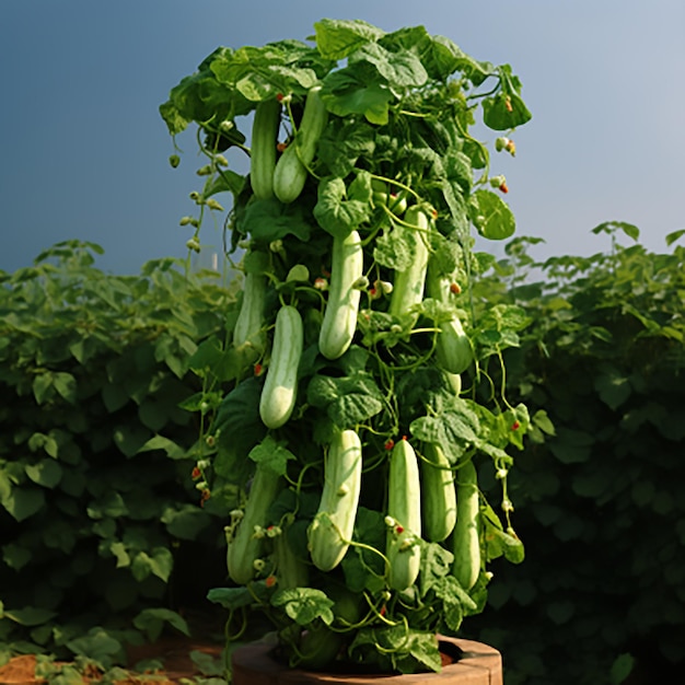 Beautiful Cucumber plants in house