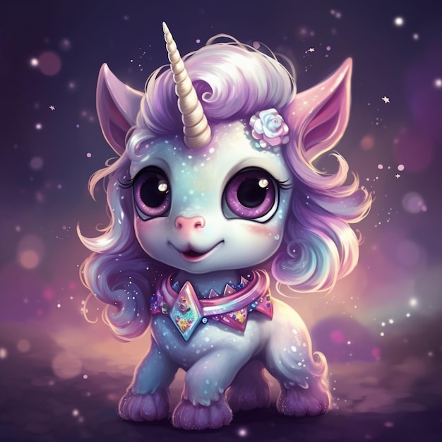 Beautiful and cute baby unicorn