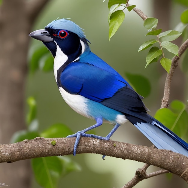 beautiful and cute bird setting on the tree at forest