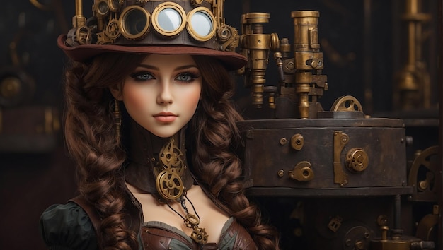 Beautiful cute steampunk girl