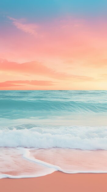 Photo beautiful dawn over a sandy beach and ocean