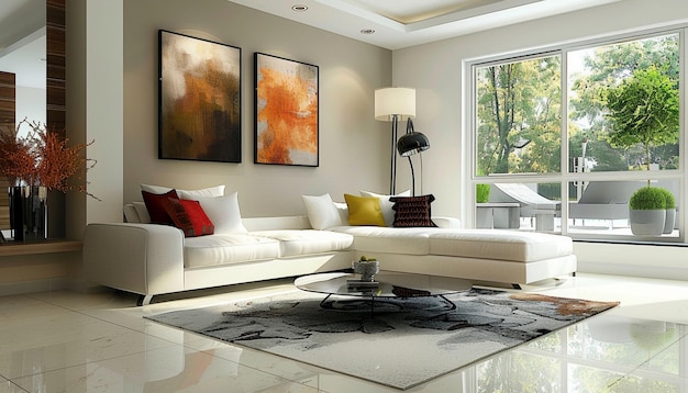 Beautiful decorated modern drawing room